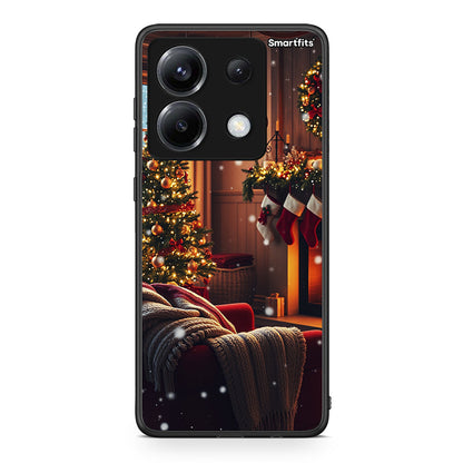 Xiaomi Poco X6 Home For Christmas θήκη από τη Smartfits με σχέδιο στο πίσω μέρος και μαύρο περίβλημα | Smartphone case with colorful back and black bezels by Smartfits
