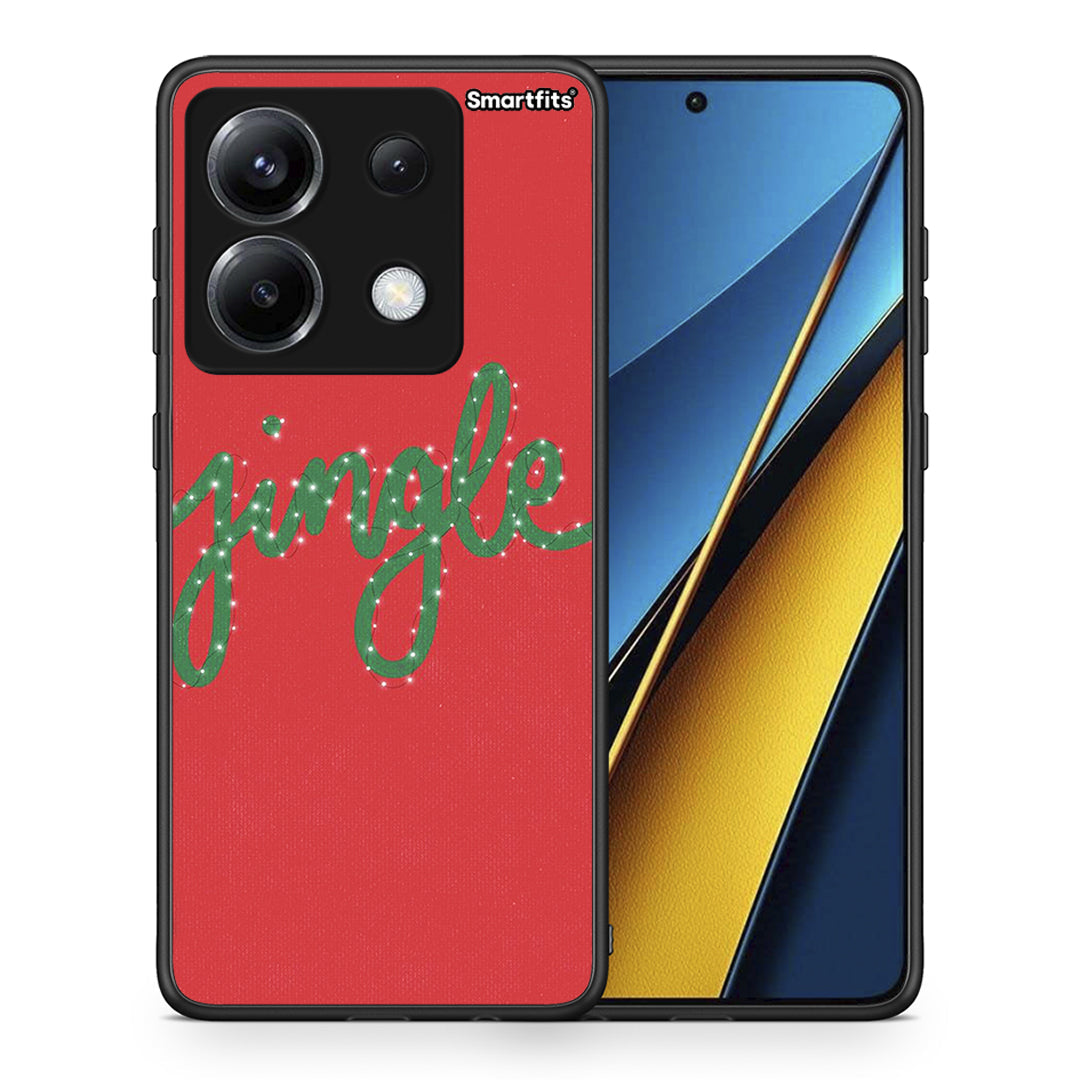 Θήκη Xiaomi Poco X6 Jingle Xmas από τη Smartfits με σχέδιο στο πίσω μέρος και μαύρο περίβλημα | Xiaomi Poco X6 Jingle Xmas case with colorful back and black bezels