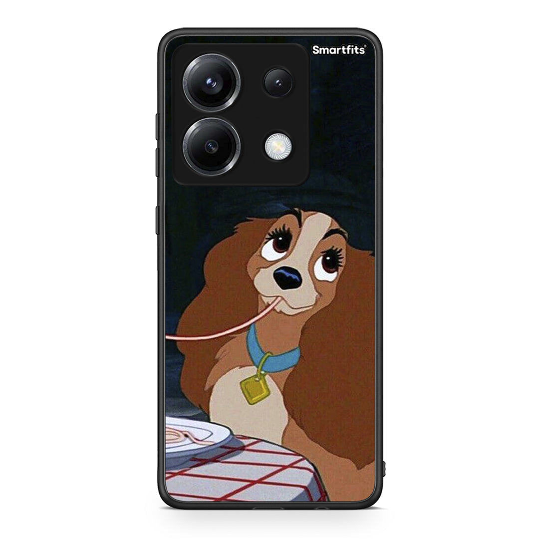 Xiaomi Poco X6 Lady And Tramp 2 Θήκη Αγίου Βαλεντίνου από τη Smartfits με σχέδιο στο πίσω μέρος και μαύρο περίβλημα | Smartphone case with colorful back and black bezels by Smartfits