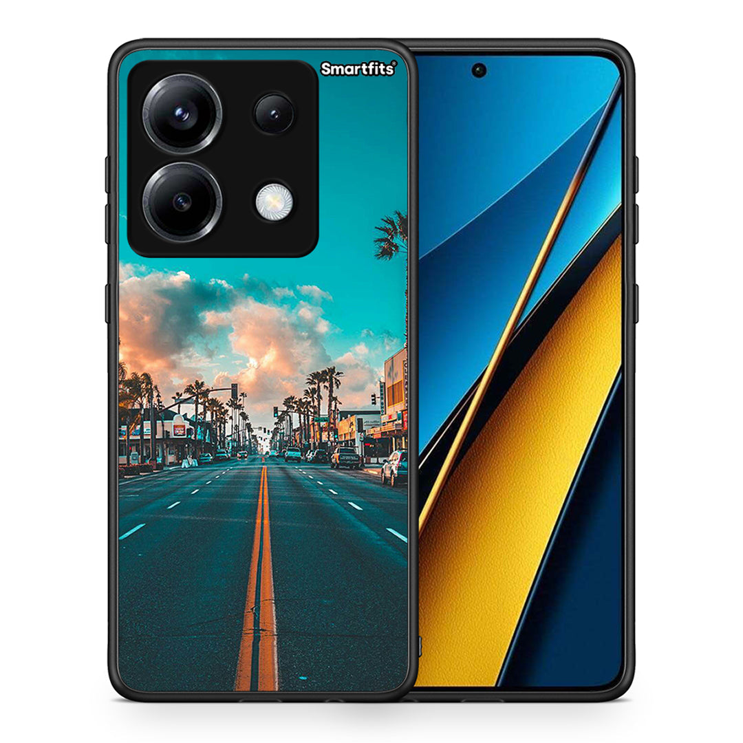 Θήκη Xiaomi Poco X6 City Landscape από τη Smartfits με σχέδιο στο πίσω μέρος και μαύρο περίβλημα | Xiaomi Poco X6 City Landscape case with colorful back and black bezels