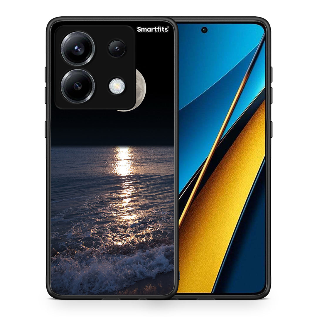 Θήκη Xiaomi Poco X6 Moon Landscape από τη Smartfits με σχέδιο στο πίσω μέρος και μαύρο περίβλημα | Xiaomi Poco X6 Moon Landscape case with colorful back and black bezels