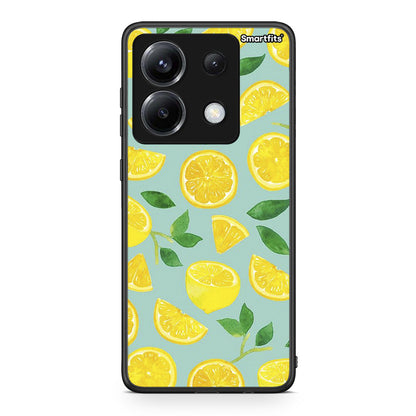 Xiaomi Poco X6 Lemons θήκη από τη Smartfits με σχέδιο στο πίσω μέρος και μαύρο περίβλημα | Smartphone case with colorful back and black bezels by Smartfits