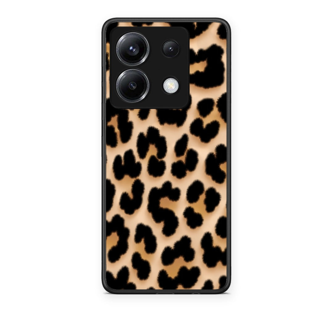 Θήκη Xiaomi Poco X6 Leopard Print Tan Large από τη Smartfits με σχέδιο στο πίσω μέρος και μαύρο περίβλημα | Xiaomi Poco X6 Leopard Print Tan Large case with colorful back and black bezels
