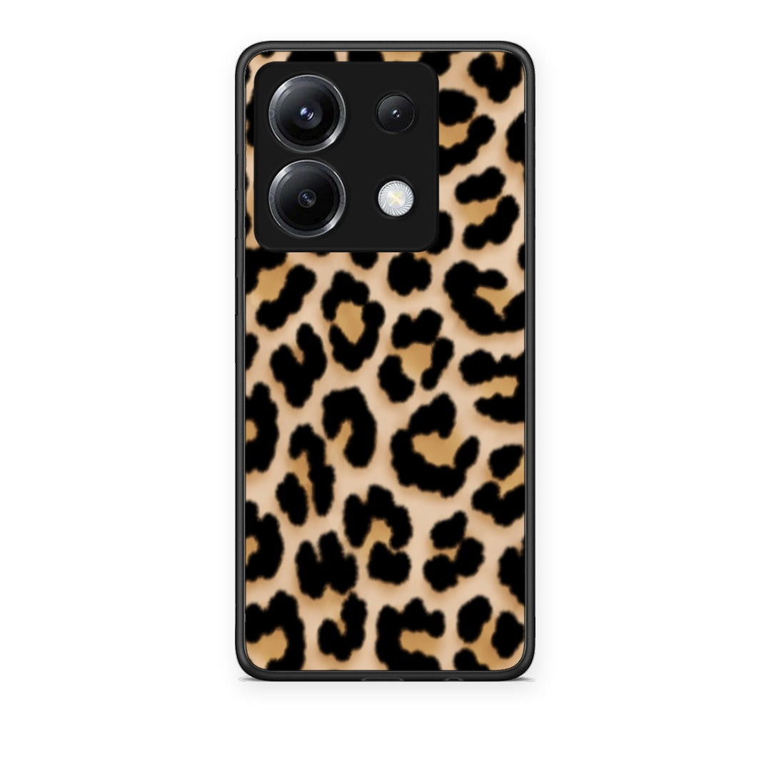 Θήκη Xiaomi Poco X6 Leopard Print Tan Small από τη Smartfits με σχέδιο στο πίσω μέρος και μαύρο περίβλημα | Xiaomi Poco X6 Leopard Print Tan Small case with colorful back and black bezels