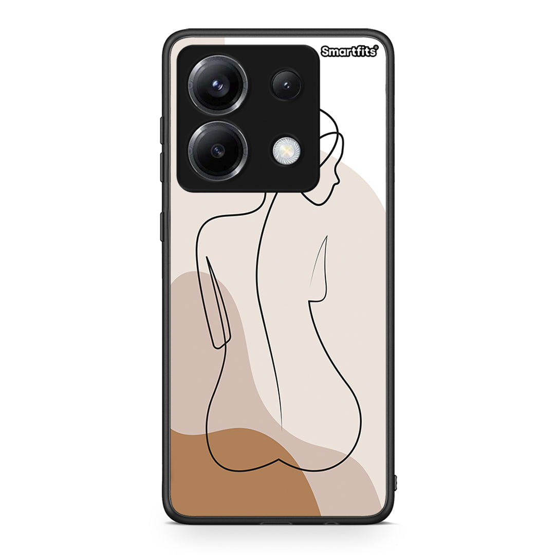Xiaomi Poco X6 LineArt Woman θήκη από τη Smartfits με σχέδιο στο πίσω μέρος και μαύρο περίβλημα | Smartphone case with colorful back and black bezels by Smartfits