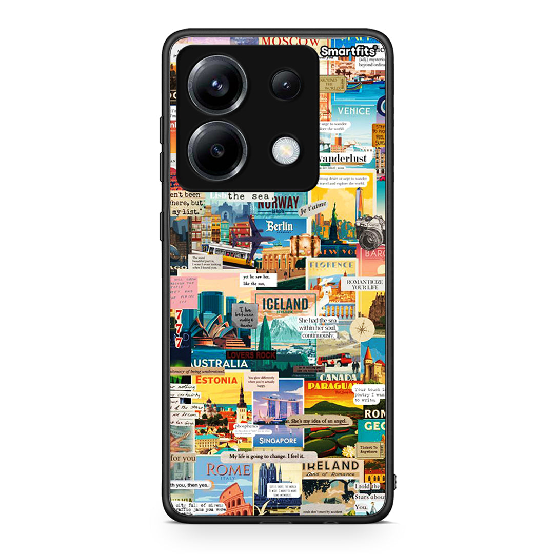 Xiaomi Poco X6 Live To Travel θήκη από τη Smartfits με σχέδιο στο πίσω μέρος και μαύρο περίβλημα | Smartphone case with colorful back and black bezels by Smartfits