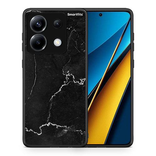 Θήκη Xiaomi Poco X6 Marble Black από τη Smartfits με σχέδιο στο πίσω μέρος και μαύρο περίβλημα | Xiaomi Poco X6 Marble Black case with colorful back and black bezels