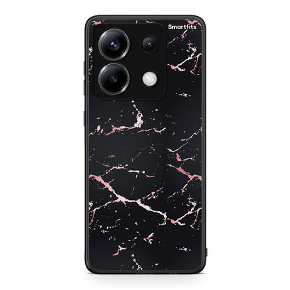 4 - Xiaomi Poco X6 Black Rosegold Marble case, cover, bumper