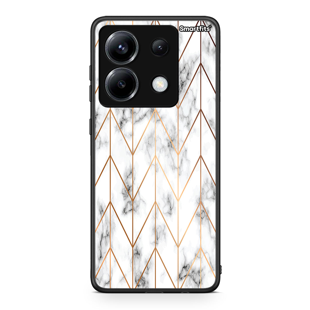 44 - Xiaomi Poco X6 Gold Geometric Marble case, cover, bumper