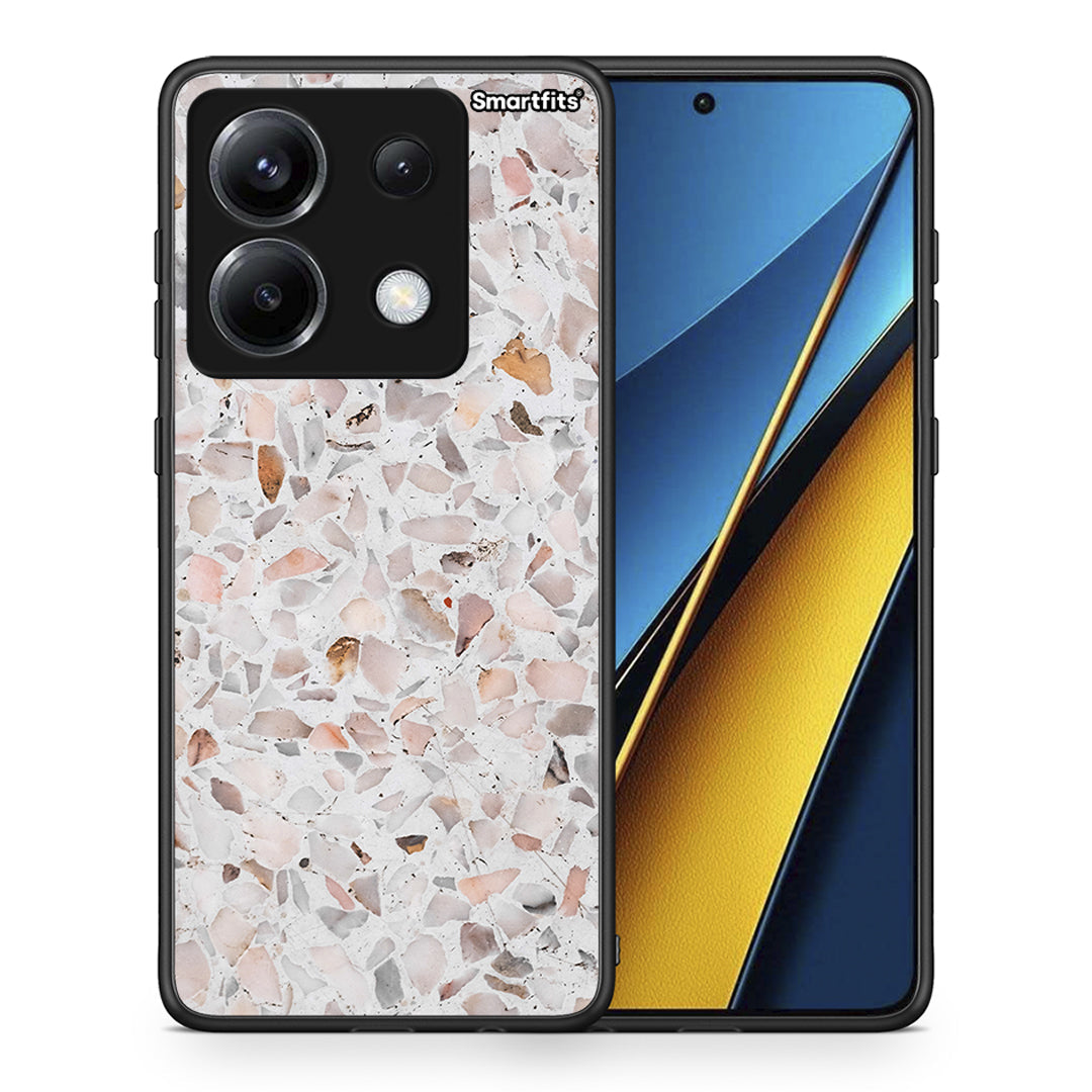 Θήκη Xiaomi Poco X6 Marble Terrazzo από τη Smartfits με σχέδιο στο πίσω μέρος και μαύρο περίβλημα | Xiaomi Poco X6 Marble Terrazzo case with colorful back and black bezels