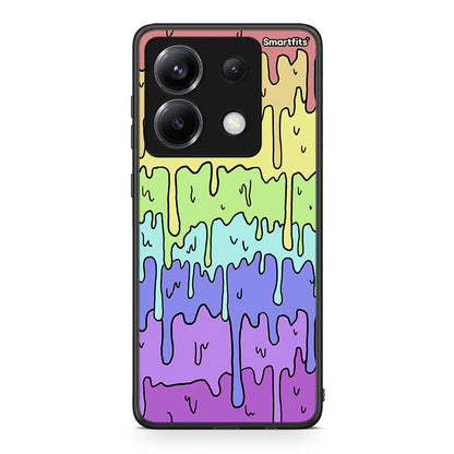 Xiaomi Poco X6 Melting Rainbow θήκη από τη Smartfits με σχέδιο στο πίσω μέρος και μαύρο περίβλημα | Smartphone case with colorful back and black bezels by Smartfits