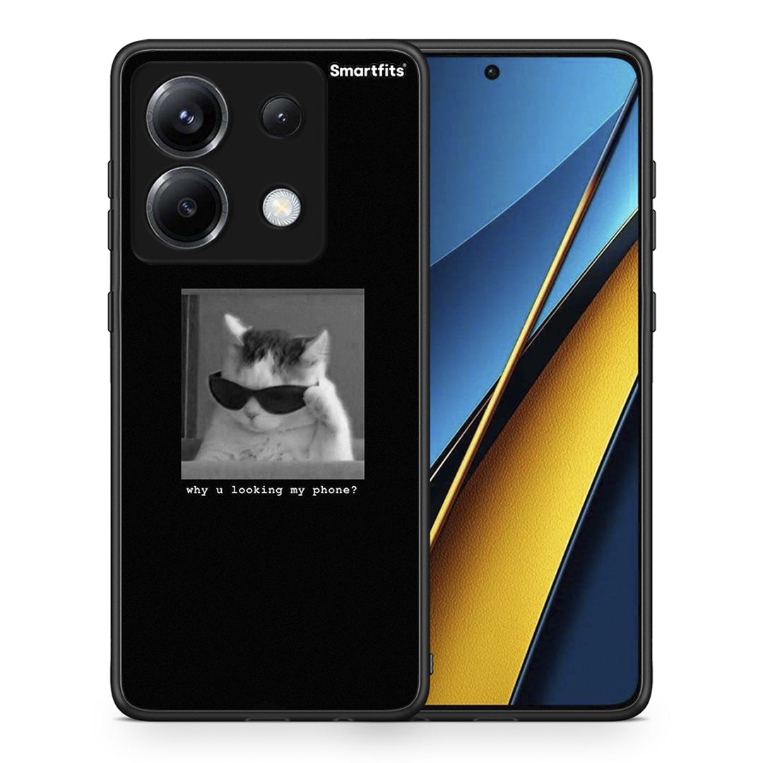 Θήκη Xiaomi Poco X6 Meme Cat από τη Smartfits με σχέδιο στο πίσω μέρος και μαύρο περίβλημα | Xiaomi Poco X6 Meme Cat case with colorful back and black bezels