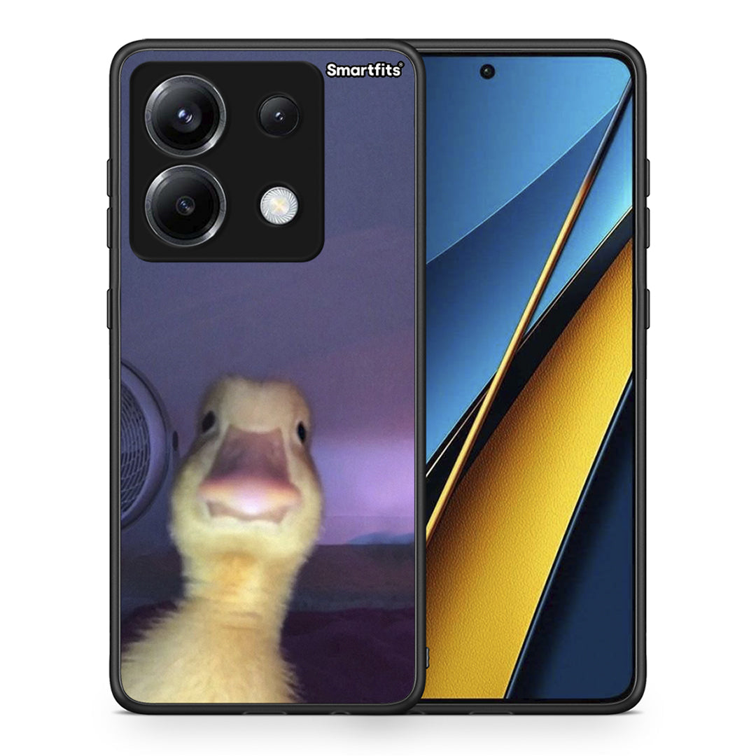 Θήκη Xiaomi Poco X6 Meme Duck από τη Smartfits με σχέδιο στο πίσω μέρος και μαύρο περίβλημα | Xiaomi Poco X6 Meme Duck case with colorful back and black bezels