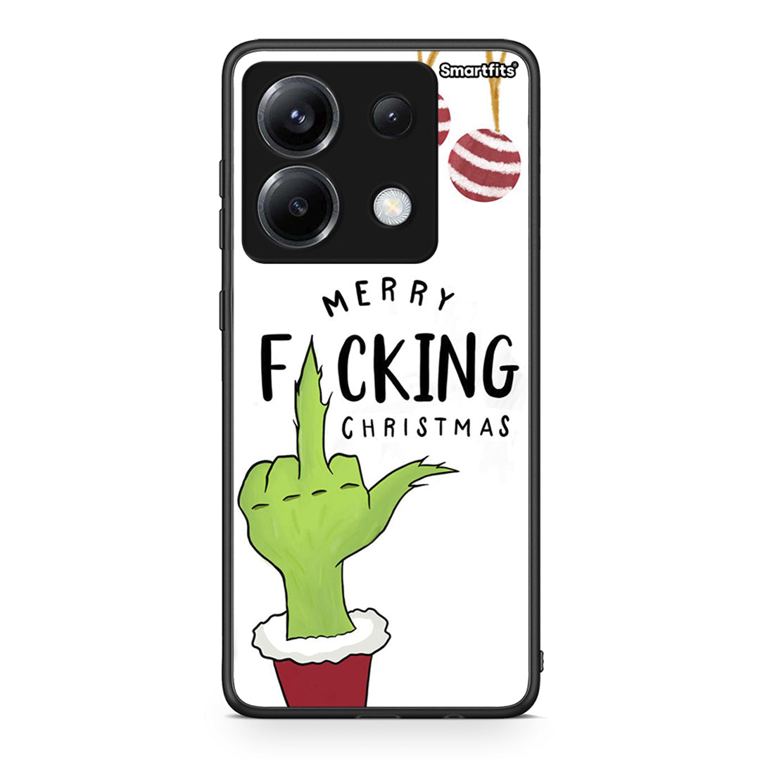 Xiaomi Poco X6 Merry F Xmas θήκη από τη Smartfits με σχέδιο στο πίσω μέρος και μαύρο περίβλημα | Smartphone case with colorful back and black bezels by Smartfits