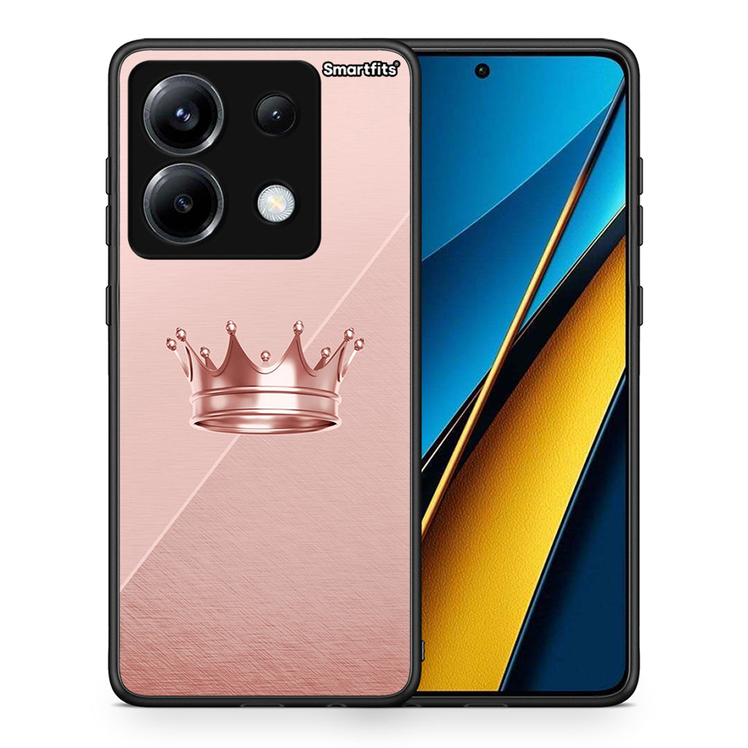 Θήκη Xiaomi Poco X6 Crown Minimal από τη Smartfits με σχέδιο στο πίσω μέρος και μαύρο περίβλημα | Xiaomi Poco X6 Crown Minimal case with colorful back and black bezels