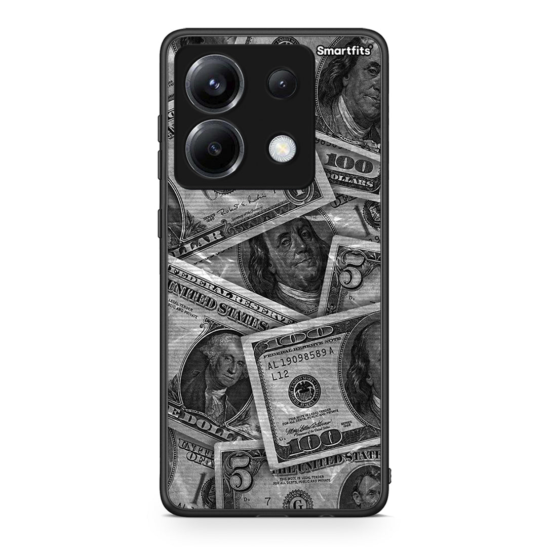 Xiaomi Poco X6 Money Dollars θήκη από τη Smartfits με σχέδιο στο πίσω μέρος και μαύρο περίβλημα | Smartphone case with colorful back and black bezels by Smartfits