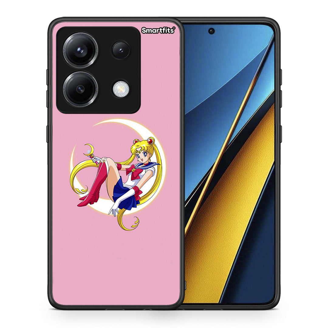 Θήκη Xiaomi Poco X6 Moon Girl από τη Smartfits με σχέδιο στο πίσω μέρος και μαύρο περίβλημα | Xiaomi Poco X6 Moon Girl case with colorful back and black bezels