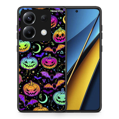 Θήκη Xiaomi Poco X6 Neon Halloween από τη Smartfits με σχέδιο στο πίσω μέρος και μαύρο περίβλημα | Xiaomi Poco X6 Neon Halloween case with colorful back and black bezels