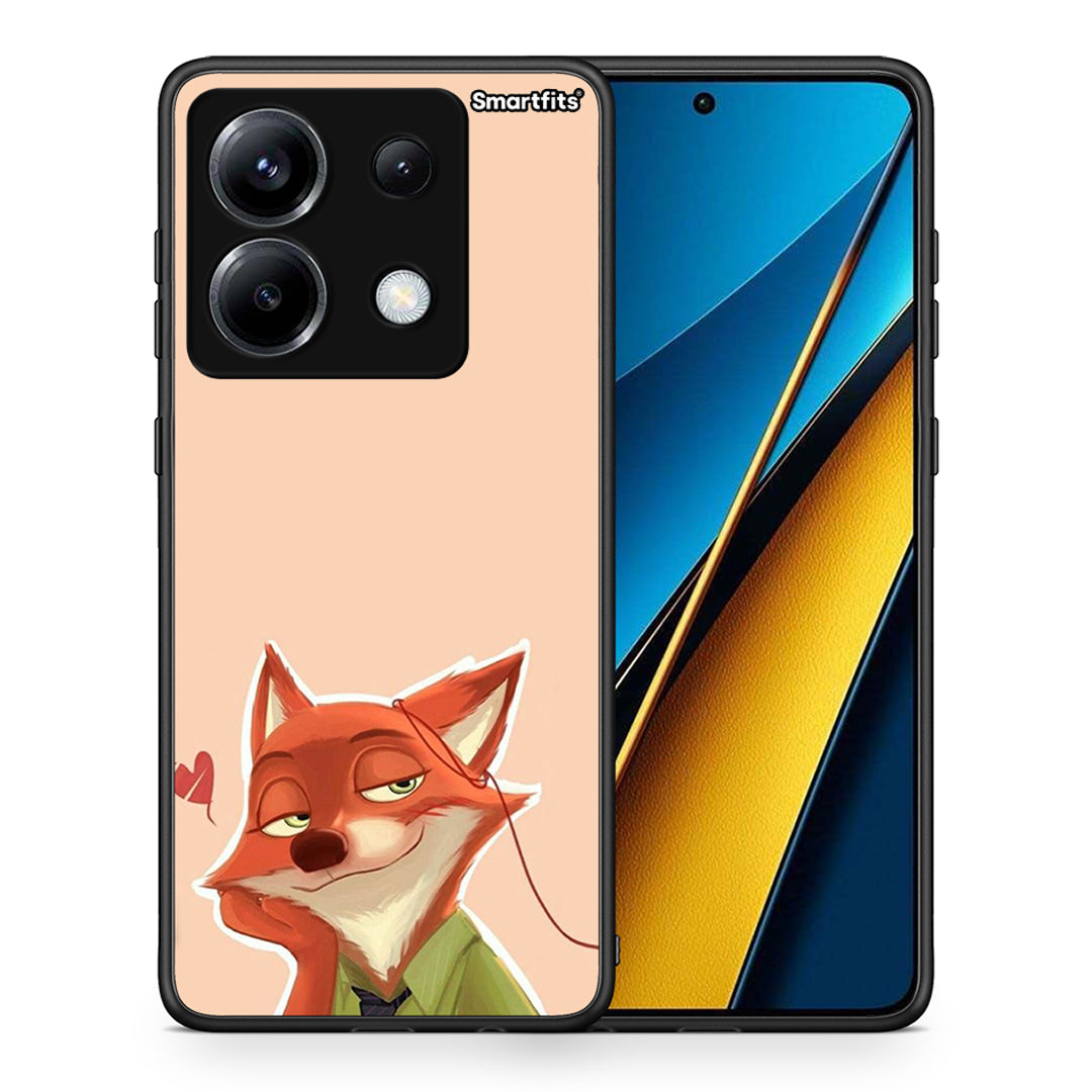 Θήκη Xiaomi Poco X6 Nick Wilde And Judy Hopps Love 1 από τη Smartfits με σχέδιο στο πίσω μέρος και μαύρο περίβλημα | Xiaomi Poco X6 Nick Wilde And Judy Hopps Love 1 case with colorful back and black bezels