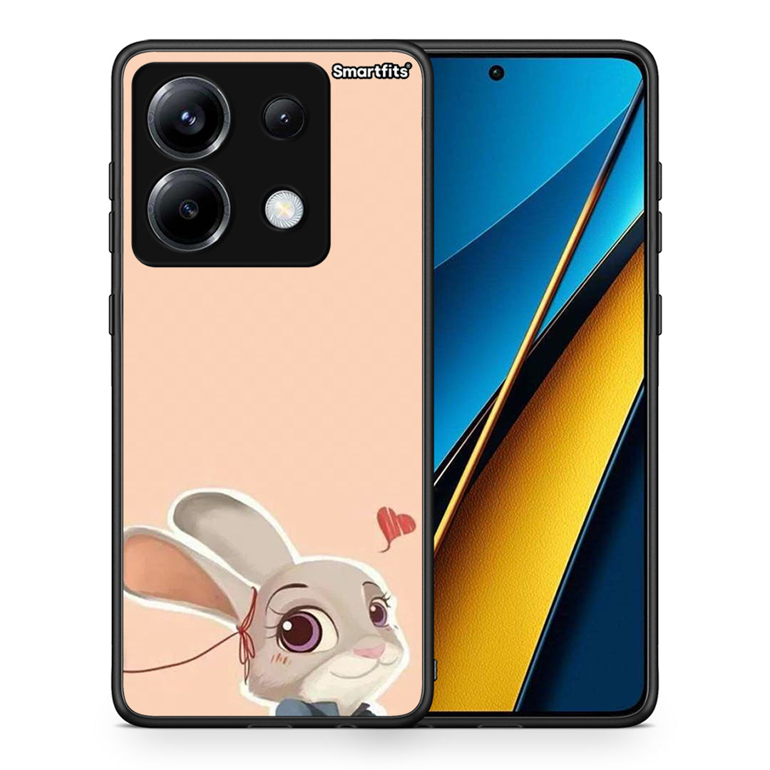 Θήκη Xiaomi Poco X6 Nick Wilde And Judy Hopps Love 2 από τη Smartfits με σχέδιο στο πίσω μέρος και μαύρο περίβλημα | Xiaomi Poco X6 Nick Wilde And Judy Hopps Love 2 case with colorful back and black bezels