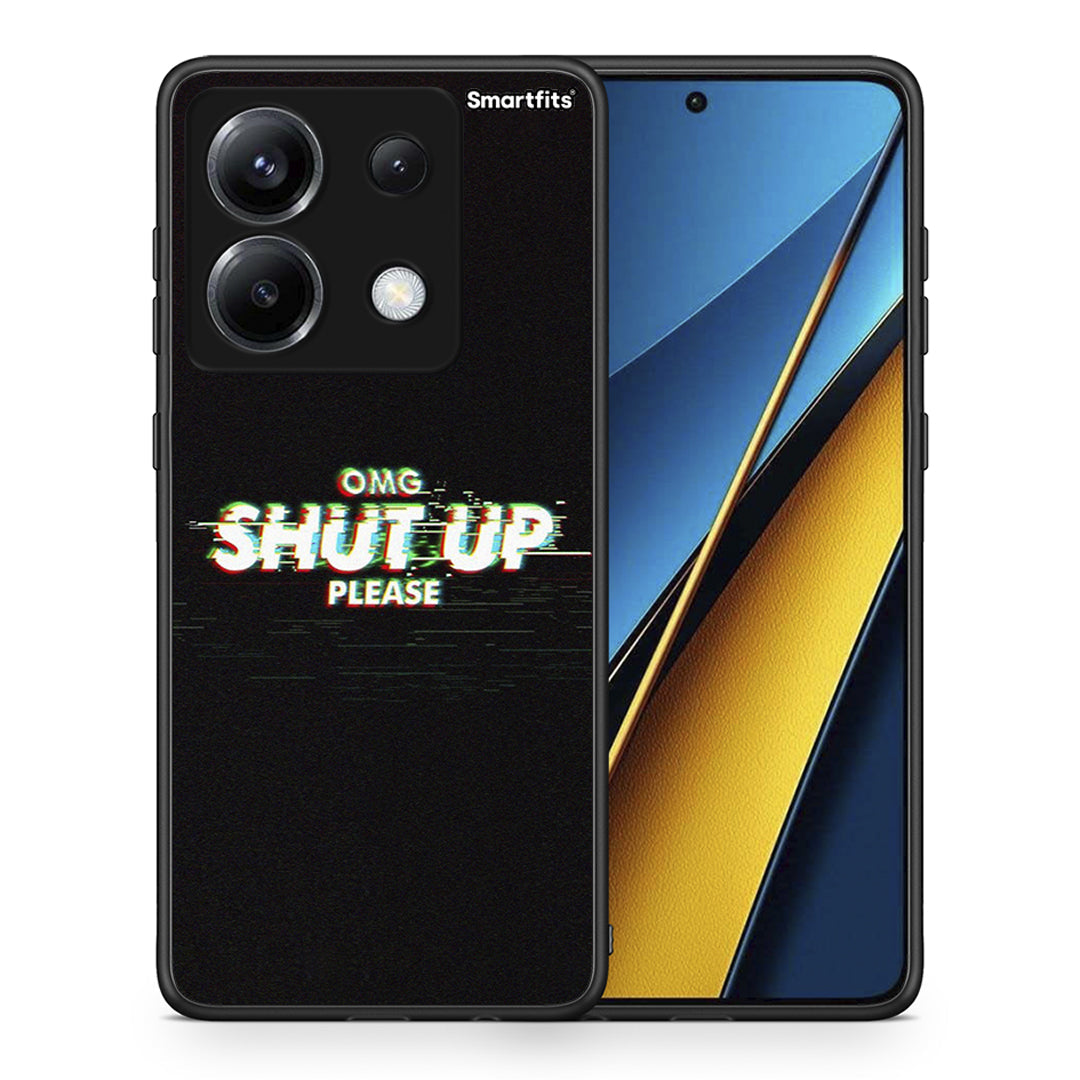Θήκη Xiaomi Poco X6 OMG ShutUp από τη Smartfits με σχέδιο στο πίσω μέρος και μαύρο περίβλημα | Xiaomi Poco X6 OMG ShutUp case with colorful back and black bezels