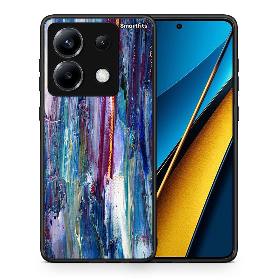 Θήκη Xiaomi Poco X6 Winter Paint από τη Smartfits με σχέδιο στο πίσω μέρος και μαύρο περίβλημα | Xiaomi Poco X6 Winter Paint case with colorful back and black bezels