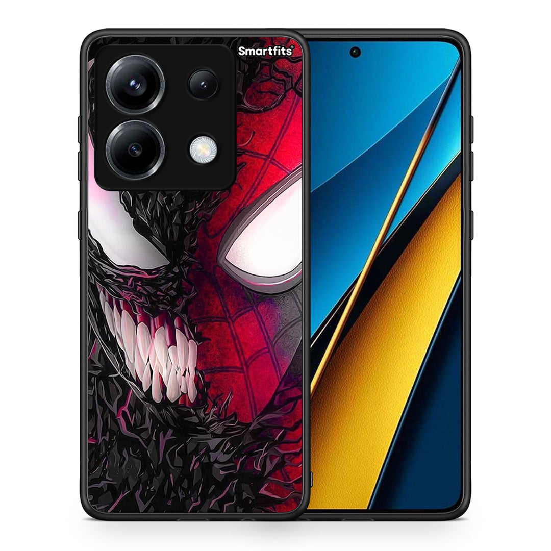 Θήκη Xiaomi Poco X6 SpiderVenom PopArt από τη Smartfits με σχέδιο στο πίσω μέρος και μαύρο περίβλημα | Xiaomi Poco X6 SpiderVenom PopArt case with colorful back and black bezels
