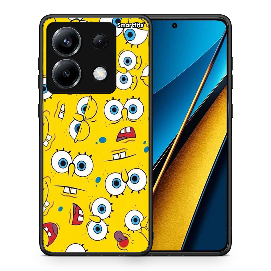 Θήκη Xiaomi Poco X6 Sponge PopArt από τη Smartfits με σχέδιο στο πίσω μέρος και μαύρο περίβλημα | Xiaomi Poco X6 Sponge PopArt case with colorful back and black bezels