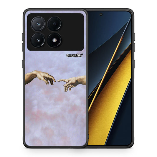 Θήκη Xiaomi Poco X6 Pro 5G Adam Hand από τη Smartfits με σχέδιο στο πίσω μέρος και μαύρο περίβλημα | Xiaomi Poco X6 Pro 5G Adam Hand case with colorful back and black bezels