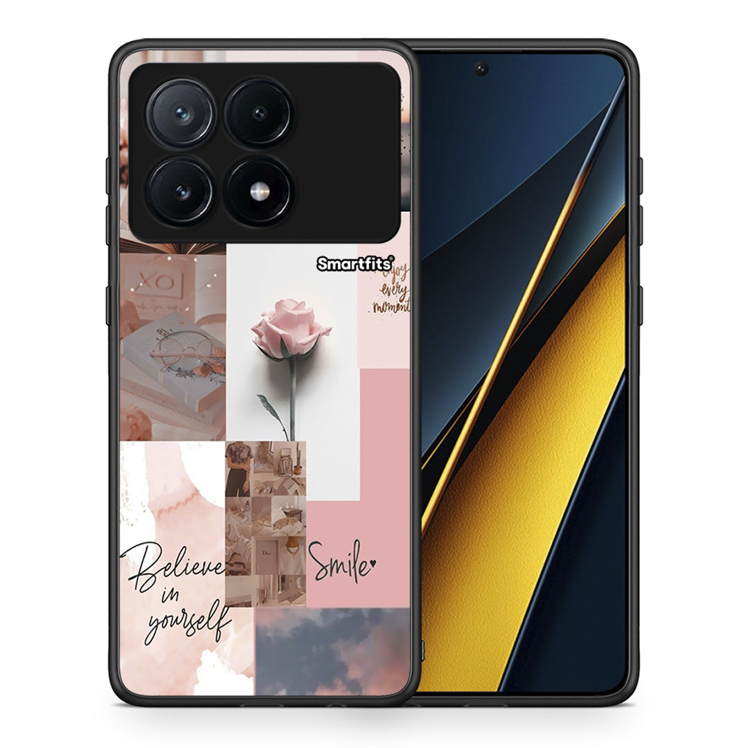 Θήκη Xiaomi Poco X6 Pro 5G Aesthetic Collage από τη Smartfits με σχέδιο στο πίσω μέρος και μαύρο περίβλημα | Xiaomi Poco X6 Pro 5G Aesthetic Collage case with colorful back and black bezels