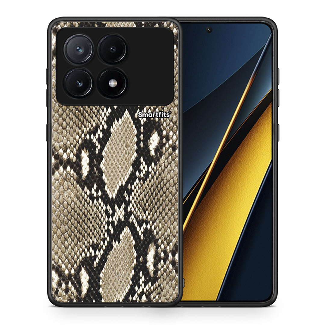 Θήκη Xiaomi Poco X6 Pro 5G Fashion Snake Animal από τη Smartfits με σχέδιο στο πίσω μέρος και μαύρο περίβλημα | Xiaomi Poco X6 Pro 5G Fashion Snake Animal case with colorful back and black bezels