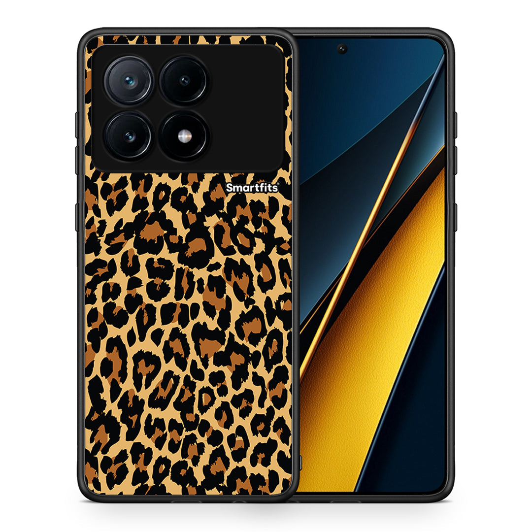 Θήκη Xiaomi Poco X6 Pro 5G Leopard Animal από τη Smartfits με σχέδιο στο πίσω μέρος και μαύρο περίβλημα | Xiaomi Poco X6 Pro 5G Leopard Animal case with colorful back and black bezels