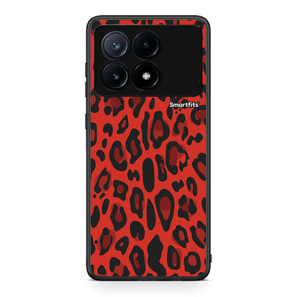 4 - Xiaomi Poco X6 Pro 5G Red Leopard Animal case, cover, bumper