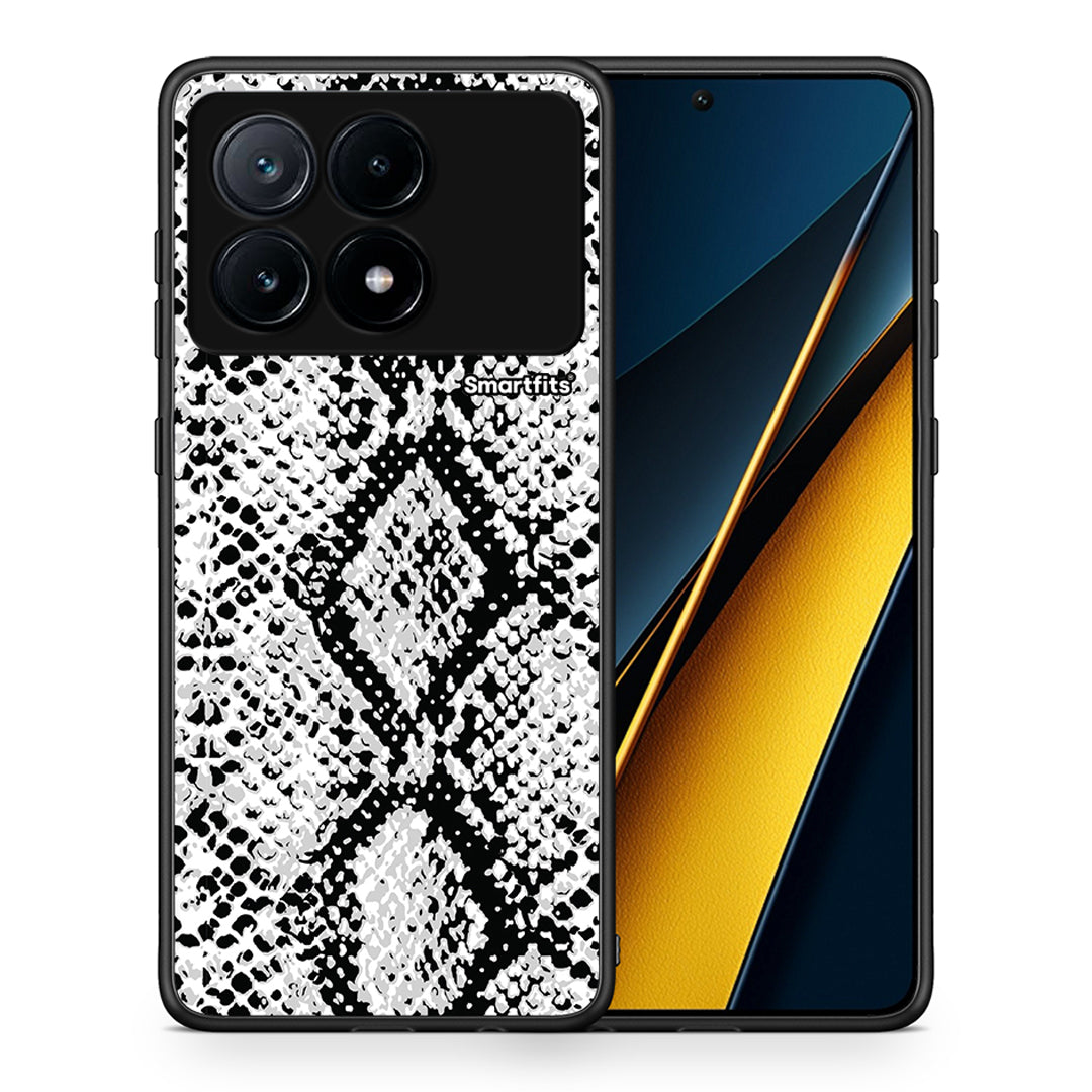 Θήκη Xiaomi Poco X6 Pro 5G White Snake Animal από τη Smartfits με σχέδιο στο πίσω μέρος και μαύρο περίβλημα | Xiaomi Poco X6 Pro 5G White Snake Animal case with colorful back and black bezels