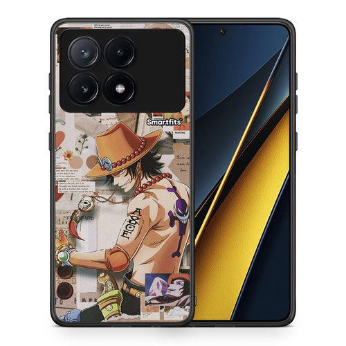 Θήκη Xiaomi Poco X6 Pro 5G Anime Collage από τη Smartfits με σχέδιο στο πίσω μέρος και μαύρο περίβλημα | Xiaomi Poco X6 Pro 5G Anime Collage case with colorful back and black bezels