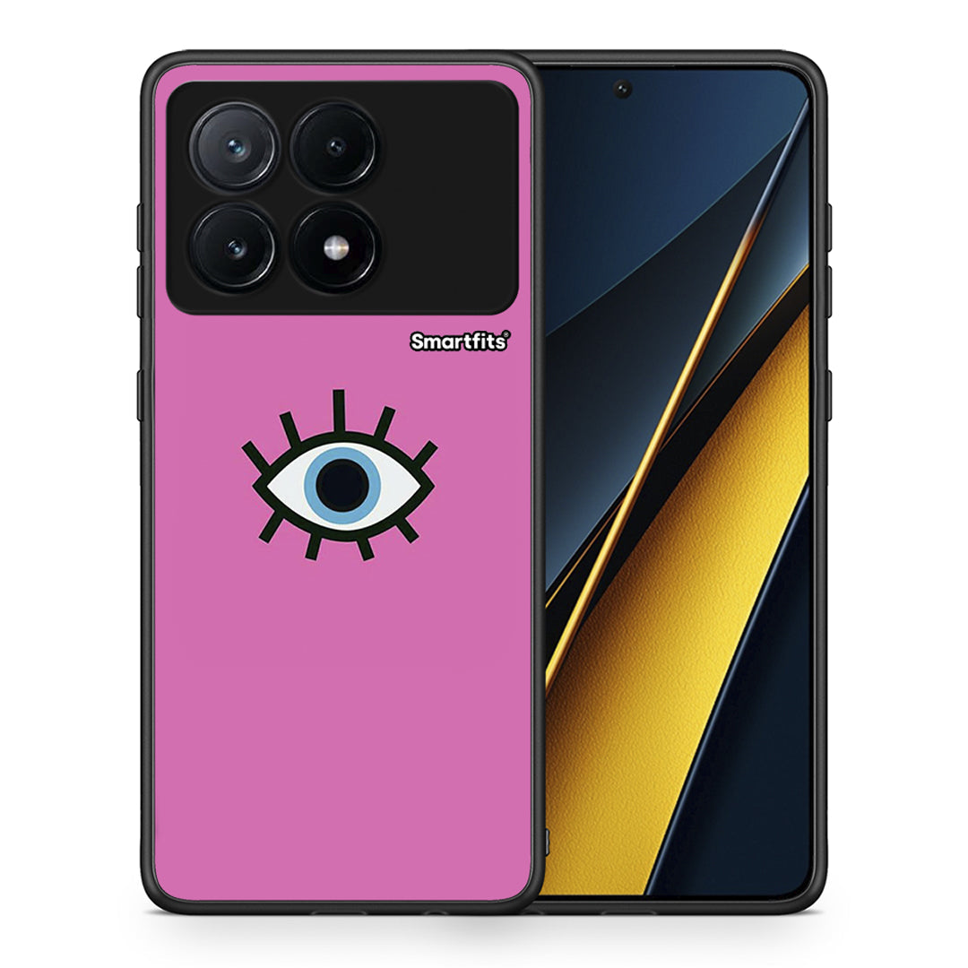 Θήκη Xiaomi Poco X6 Pro 5G Blue Eye Pink από τη Smartfits με σχέδιο στο πίσω μέρος και μαύρο περίβλημα | Xiaomi Poco X6 Pro 5G Blue Eye Pink case with colorful back and black bezels