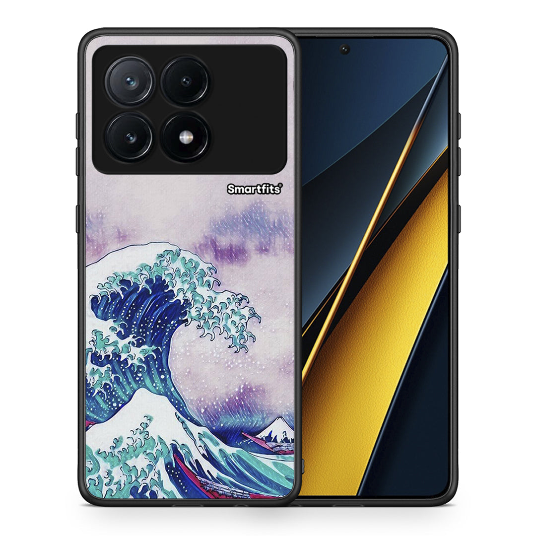 Θήκη Xiaomi Poco X6 Pro 5G Blue Waves από τη Smartfits με σχέδιο στο πίσω μέρος και μαύρο περίβλημα | Xiaomi Poco X6 Pro 5G Blue Waves case with colorful back and black bezels