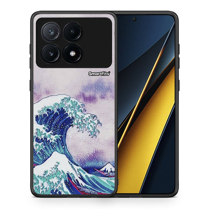 Θήκη Xiaomi Poco X6 Pro 5G Blue Waves από τη Smartfits με σχέδιο στο πίσω μέρος και μαύρο περίβλημα | Xiaomi Poco X6 Pro 5G Blue Waves case with colorful back and black bezels