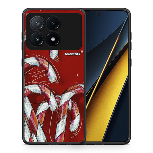Θήκη Xiaomi Poco X6 Pro 5G Candy Cane από τη Smartfits με σχέδιο στο πίσω μέρος και μαύρο περίβλημα | Xiaomi Poco X6 Pro 5G Candy Cane case with colorful back and black bezels