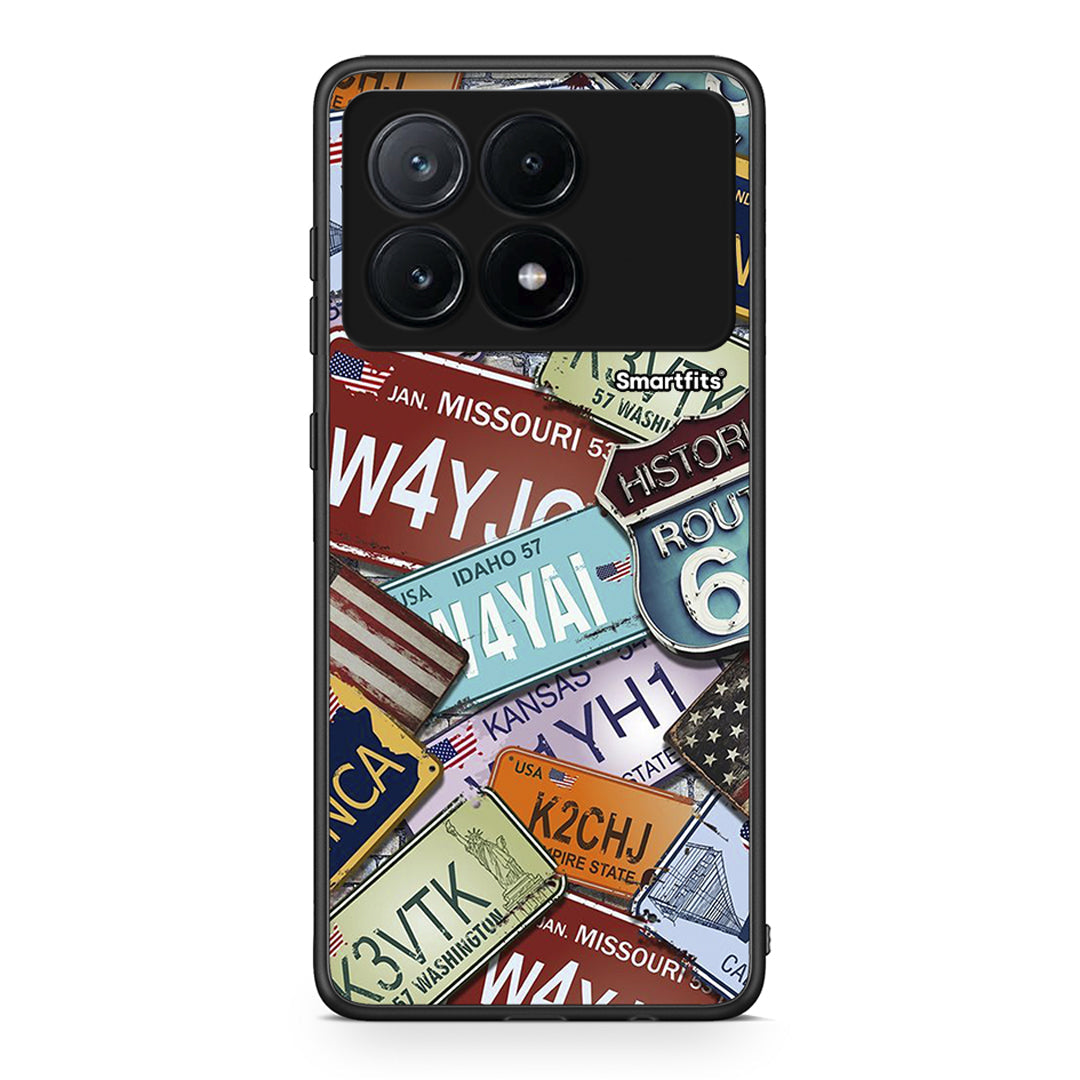 Xiaomi Poco X6 Pro 5G Car Plates θήκη από τη Smartfits με σχέδιο στο πίσω μέρος και μαύρο περίβλημα | Smartphone case with colorful back and black bezels by Smartfits