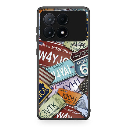 Xiaomi Poco X6 Pro 5G Car Plates θήκη από τη Smartfits με σχέδιο στο πίσω μέρος και μαύρο περίβλημα | Smartphone case with colorful back and black bezels by Smartfits