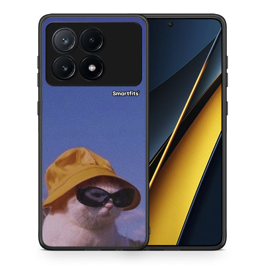 Θήκη Xiaomi Poco X6 Pro 5G Cat Diva από τη Smartfits με σχέδιο στο πίσω μέρος και μαύρο περίβλημα | Xiaomi Poco X6 Pro 5G Cat Diva case with colorful back and black bezels