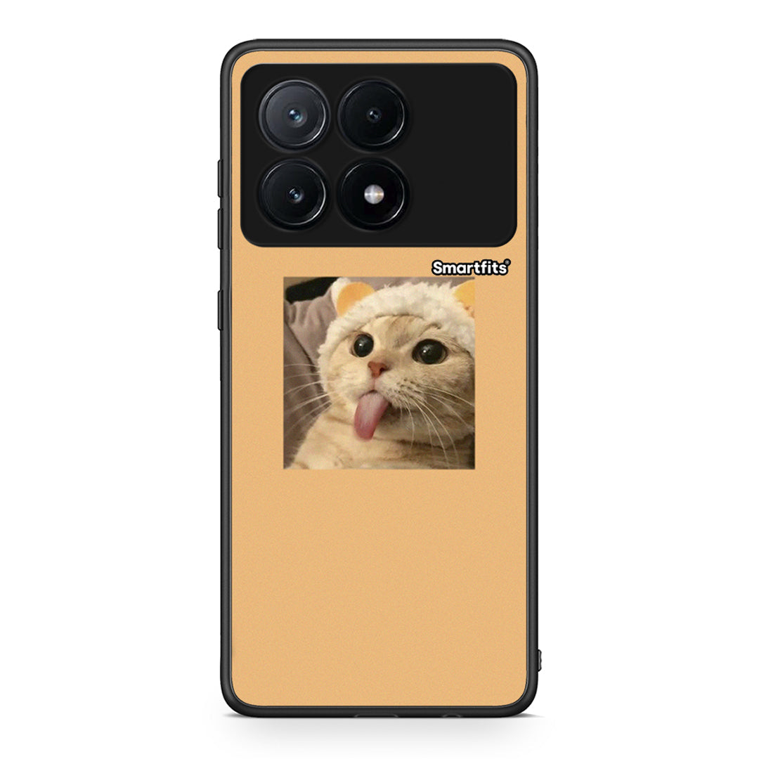 Xiaomi Poco X6 Pro 5G Cat Tongue θήκη από τη Smartfits με σχέδιο στο πίσω μέρος και μαύρο περίβλημα | Smartphone case with colorful back and black bezels by Smartfits