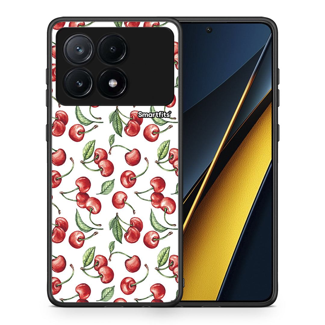 Θήκη Xiaomi Poco X6 Pro 5G Cherry Summer από τη Smartfits με σχέδιο στο πίσω μέρος και μαύρο περίβλημα | Xiaomi Poco X6 Pro 5G Cherry Summer case with colorful back and black bezels