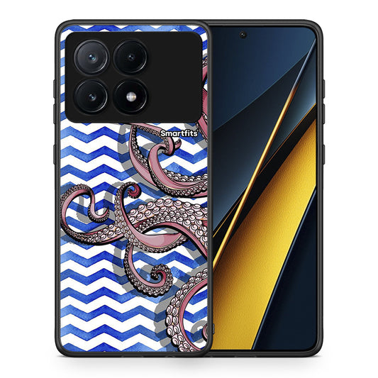 Θήκη Xiaomi Poco X6 Pro 5G Chevron Devilfish από τη Smartfits με σχέδιο στο πίσω μέρος και μαύρο περίβλημα | Xiaomi Poco X6 Pro 5G Chevron Devilfish case with colorful back and black bezels