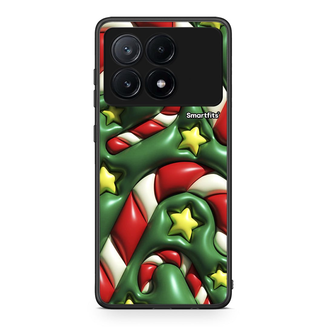 Xiaomi Poco X6 Pro 5G Christmas Bubbles θήκη από τη Smartfits με σχέδιο στο πίσω μέρος και μαύρο περίβλημα | Smartphone case with colorful back and black bezels by Smartfits
