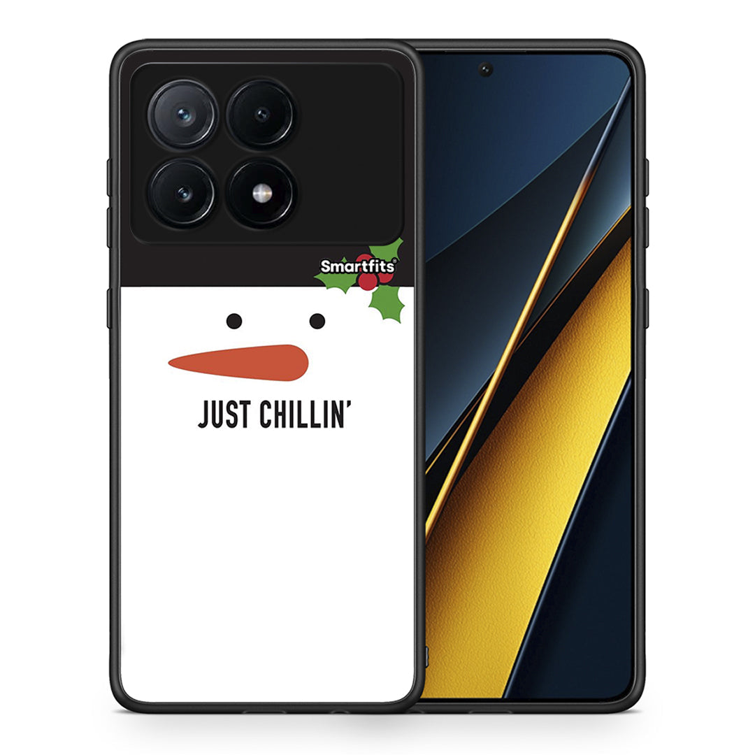 Θήκη Xiaomi Poco X6 Pro 5G Christmas Chillin από τη Smartfits με σχέδιο στο πίσω μέρος και μαύρο περίβλημα | Xiaomi Poco X6 Pro 5G Christmas Chillin case with colorful back and black bezels