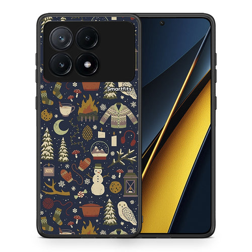 Θήκη Xiaomi Poco X6 Pro 5G Christmas Elements από τη Smartfits με σχέδιο στο πίσω μέρος και μαύρο περίβλημα | Xiaomi Poco X6 Pro 5G Christmas Elements case with colorful back and black bezels