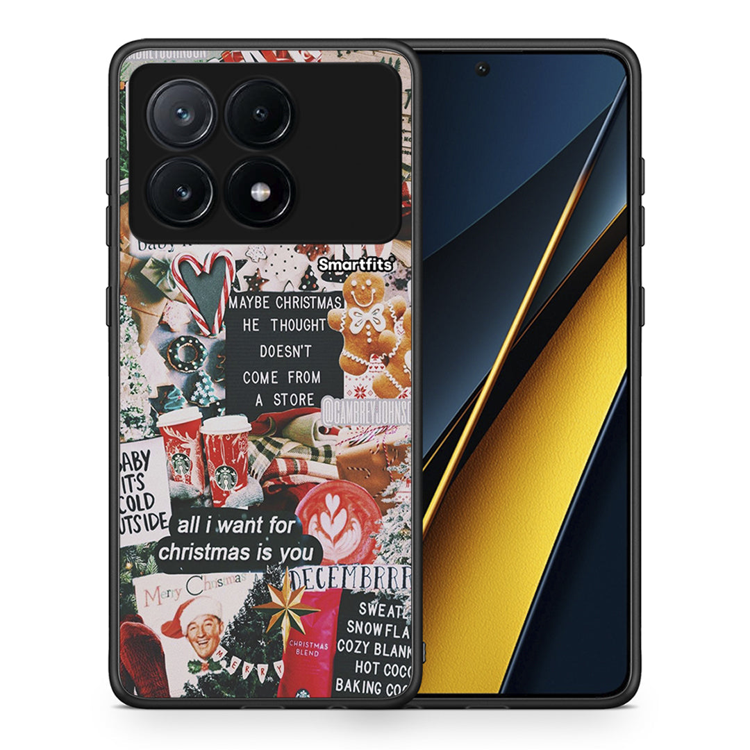 Θήκη Xiaomi Poco X6 Pro 5G Christmas Happiness από τη Smartfits με σχέδιο στο πίσω μέρος και μαύρο περίβλημα | Xiaomi Poco X6 Pro 5G Christmas Happiness case with colorful back and black bezels