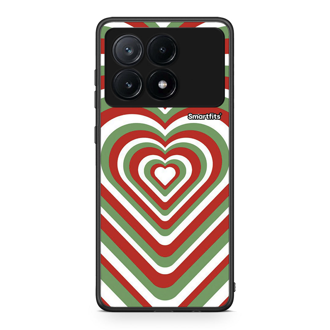 Xiaomi Poco X6 Pro 5G Christmas Hearts θήκη από τη Smartfits με σχέδιο στο πίσω μέρος και μαύρο περίβλημα | Smartphone case with colorful back and black bezels by Smartfits